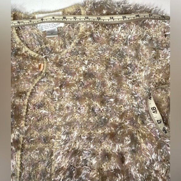 Sideffects Womens Faux Fur Cardigan Sweater Medium Made In Hong Kong - Picture 7 of 10